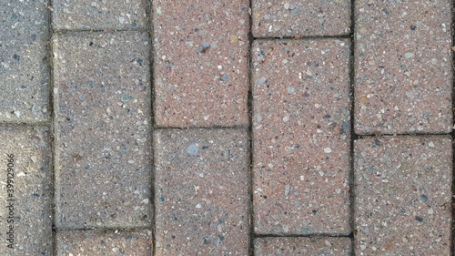 Red Grey Brick Paver Walking Path