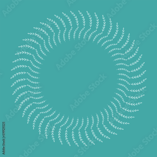 Natural vector frame. Gold leaves on white background template