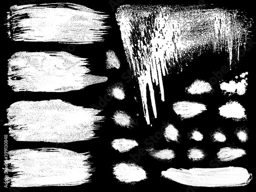 set of vector EPS10 brush stroke stains. Detailing grunge texture. Collection of hand drawn brushes, high quality trace