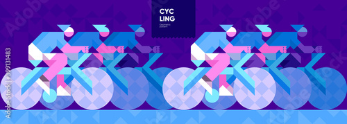 Vector illustration. Background pattern for Cycling. Bike track racing. Abstract, background patterns, triangular mosaics, stylized polygonal images, geometric backgrounds, large width.