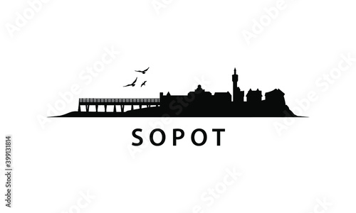 Sopot Skyline in Poland | Vector Polish Landscape 