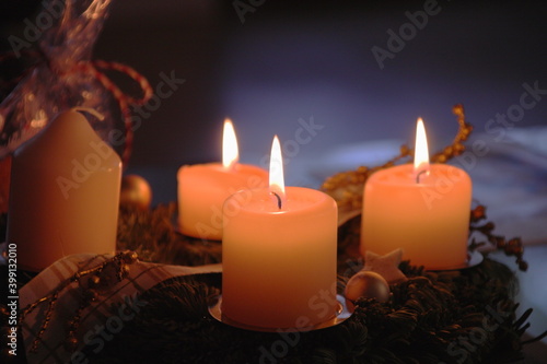 christmas candles and christmas decorations