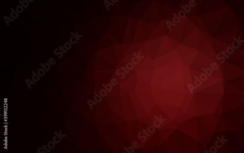 Dark Red vector shining triangular pattern.