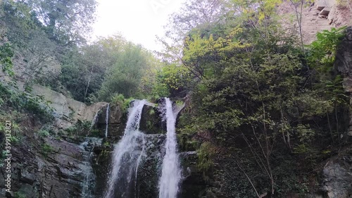 22 meters Leghvtakhevi waterfall  in the old city of Tbilisi,  Abanotubani.  photo