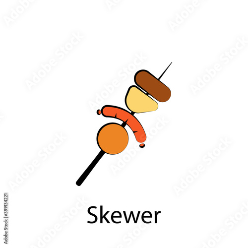 fast food skewer outline icon. Element of food illustration icon. Signs and symbols can be used for web, logo, mobile app, UI, UX