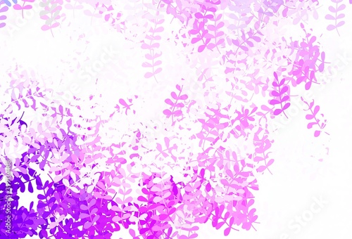 Light Purple  Pink vector elegant wallpaper with leaves.