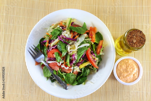 fresh vegetables healthy traditional vegan salad snack in bowl