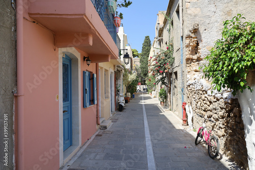 A typical street of Rethymno in Crete  Greece