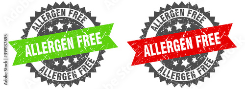 allergen free band sign. allergen free grunge stamp set