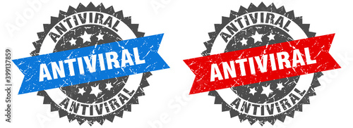 antiviral band sign. antiviral grunge stamp set