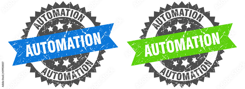 Obraz premium automation band sign. automation grunge stamp set