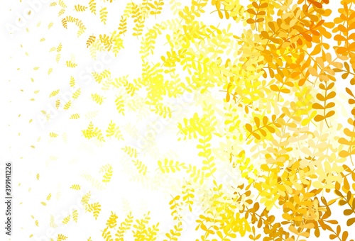 Light Yellow vector elegant pattern with leaves.