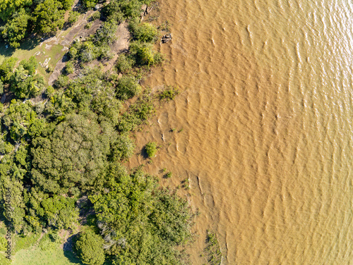 Aerial view of Guaiba lake in Itapua photo