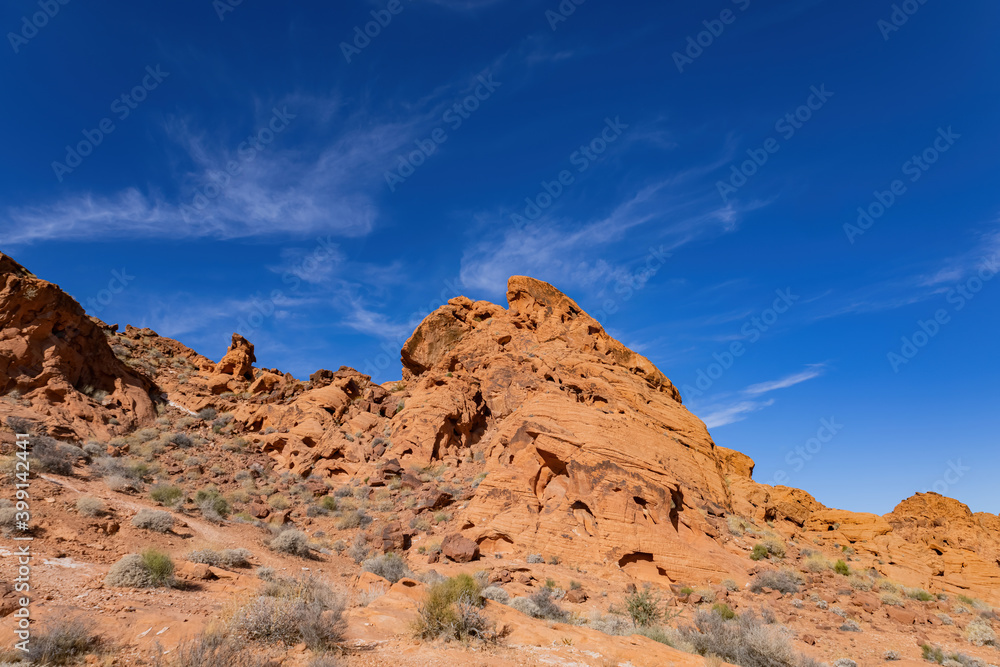 Sunny view of the Valley of Fire State Park