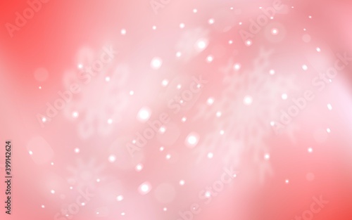 Light Red vector template with ice snowflakes. Decorative shining illustration with snow on abstract template. The pattern can be used for new year leaflets.