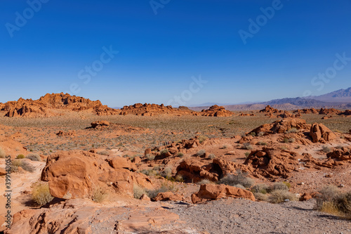 Sunny view of the Valley of Fire State Park