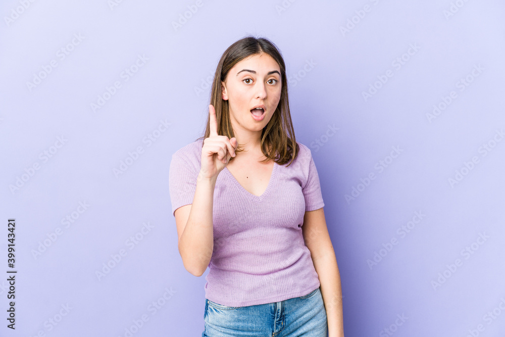 Young caucasian woman having an idea, inspiration concept. Young caucasian woman having an idea, inspiration concept.