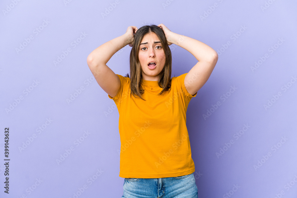 Young caucasian woman screaming with rage. Young caucasian woman screaming with rage.