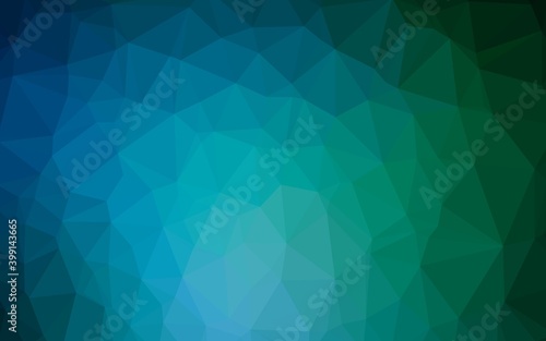 Dark Blue, Green vector abstract mosaic background.