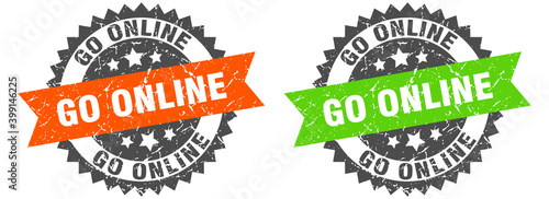go online band sign. go online grunge stamp set