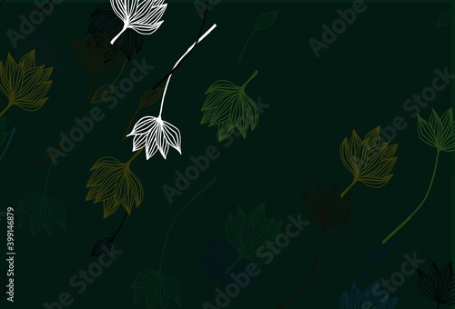 Light Green, Yellow vector hand painted backdrop.