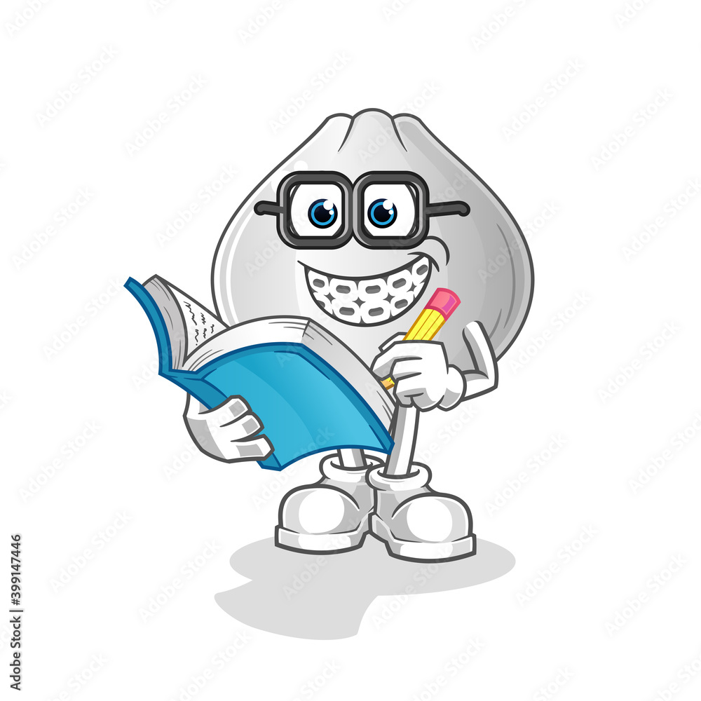 Fototapeta premium meat bun geek cartoon. cartoon mascot vector