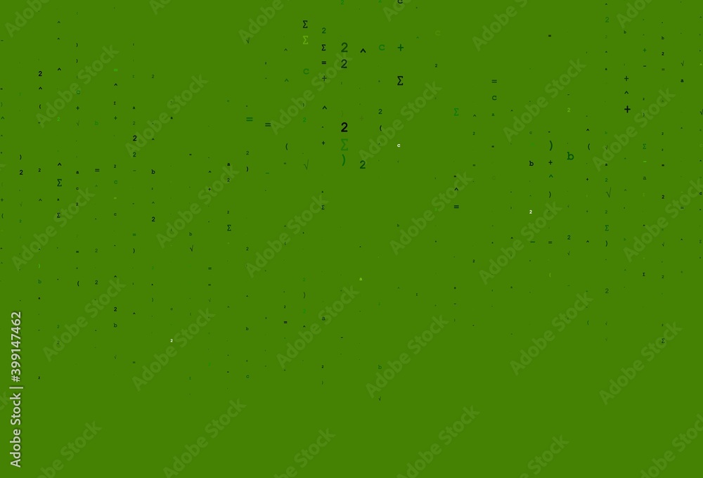 Light Green vector background with Digit symbols.