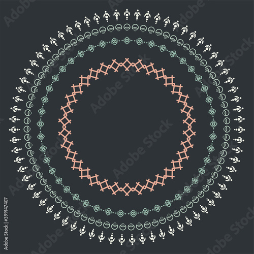 Mandala ethnic ornaments. Tribal line geometric design, aztec style, native americans texile. Vector elements for textures, patterns.