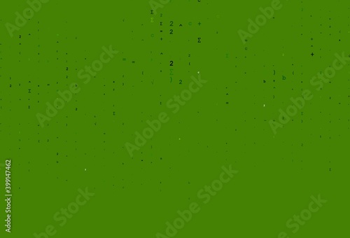 Light Green vector background with Digit symbols.