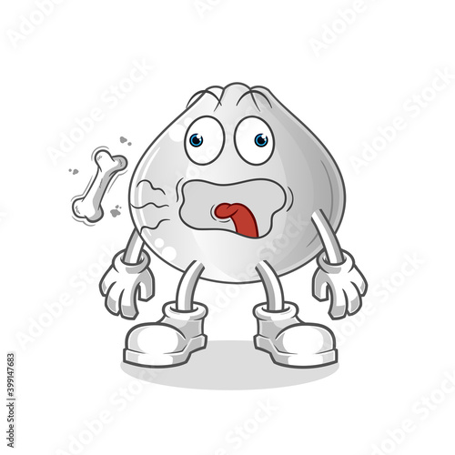 meat bun burp mascot. cartoon vector