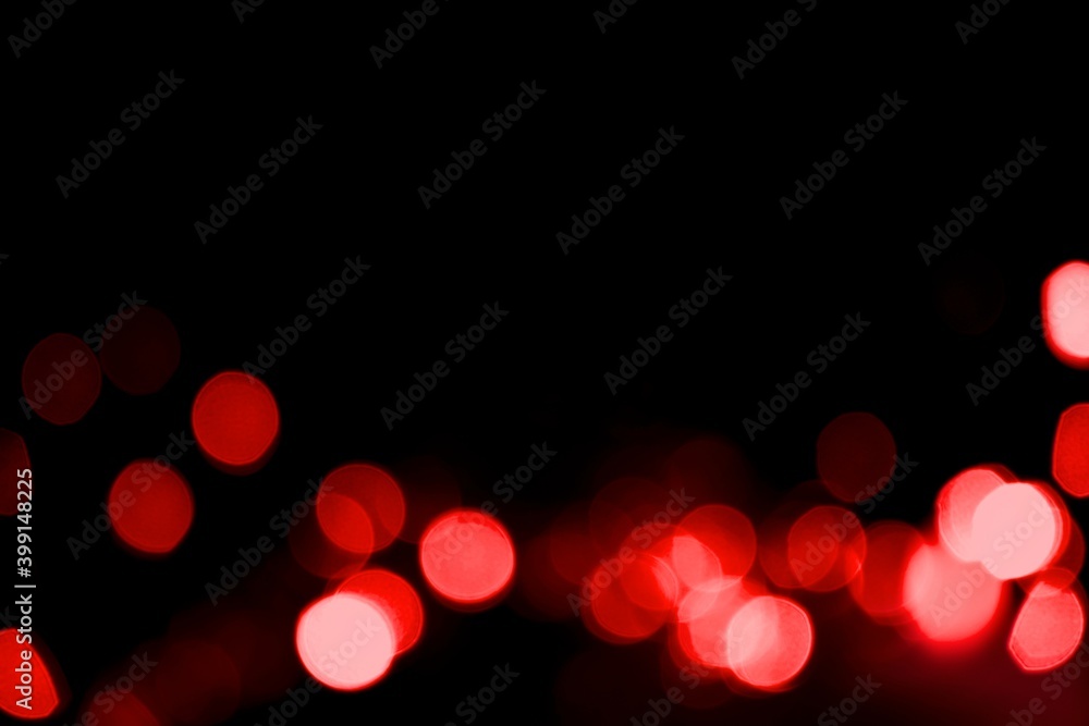 Lights blurred bokeh abstract on dark background, rozmyte światełka na ciemnym tle, tło Walentynki - obrazy, fototapety, plakaty 