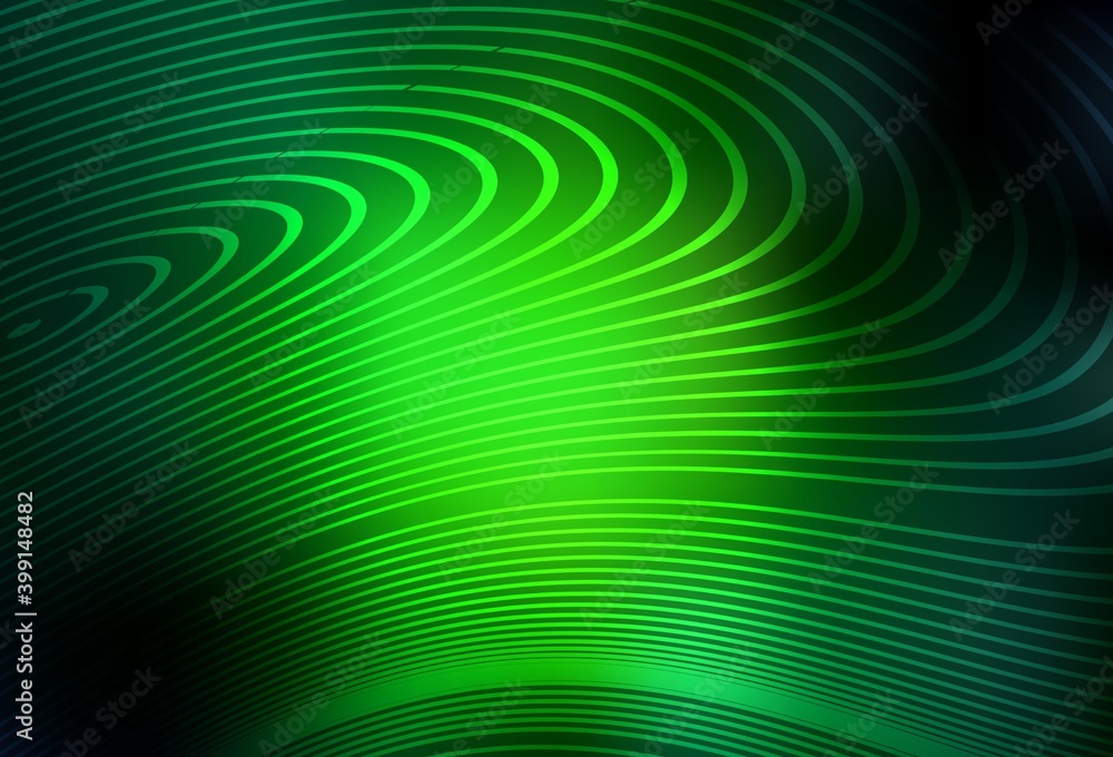 Dark Green vector pattern with curved lines. Dark Green vector pattern with curved lines.