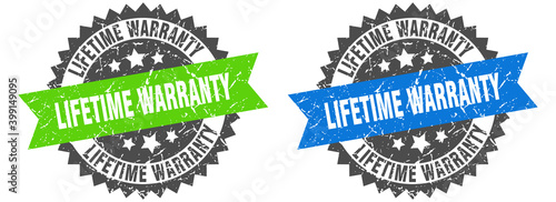 lifetime warranty band sign. lifetime warranty grunge stamp set