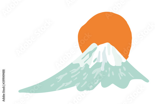 富士山と太陽のイラスト