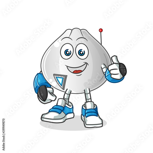 meat bun robot character. cartoon mascot vector