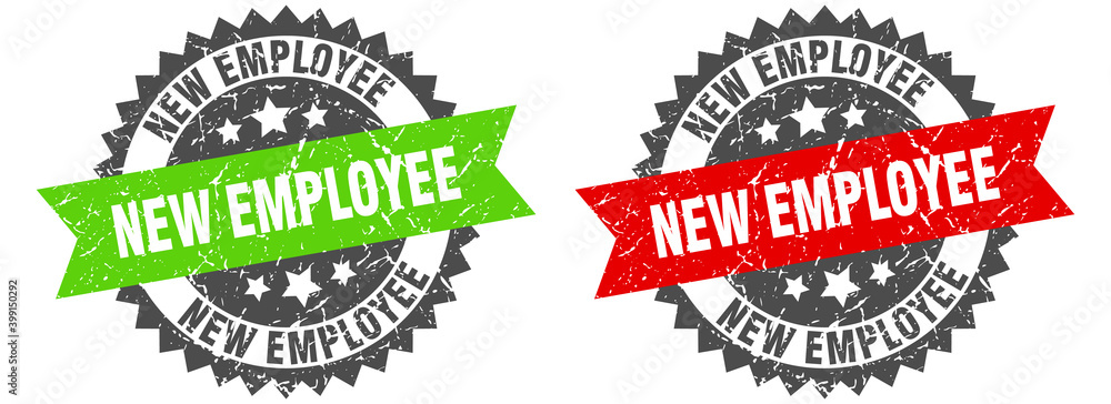 Fototapeta premium new employee band sign. new employee grunge stamp set