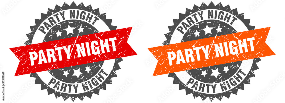 Obraz premium party night band sign. party night grunge stamp set