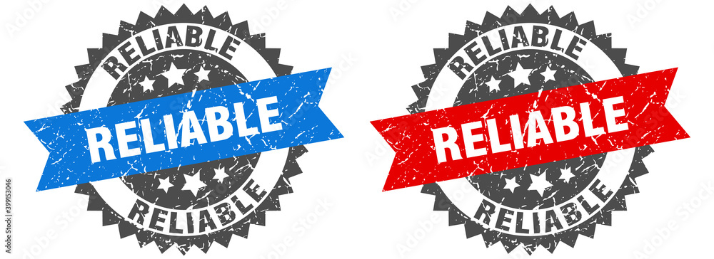 Obraz premium reliable band sign. reliable grunge stamp set