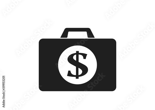 Business case with dollar sign icon. isolated vector finance and money symbol