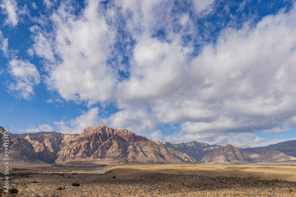 Sunny view of the beautiful landscape of Red Rock Canyon Overlook