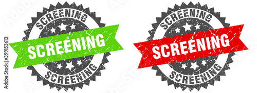 screening band sign. screening grunge stamp set