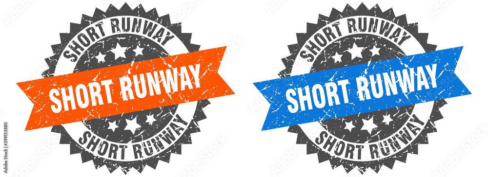 Obraz premium short runway band sign. short runway grunge stamp set