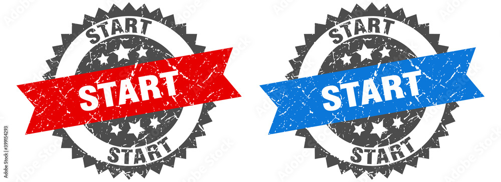 Obraz premium start band sign. start grunge stamp set