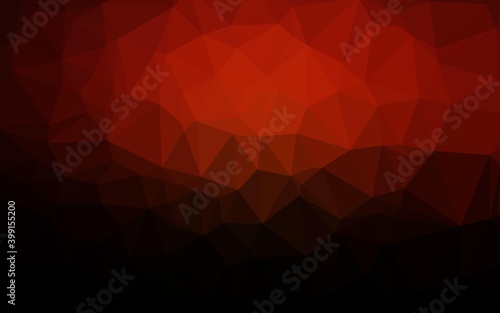 Dark Red vector low poly cover.