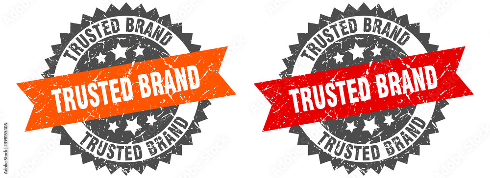 trusted brand band sign. trusted brand grunge stamp set