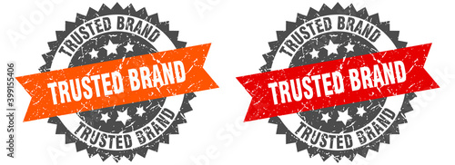 trusted brand band sign. trusted brand grunge stamp set