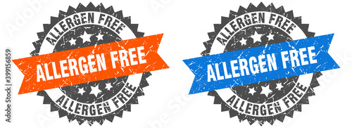 allergen free band sign. allergen free grunge stamp set