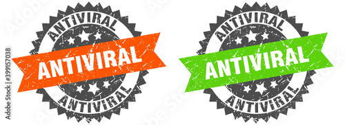 antiviral band sign. antiviral grunge stamp set