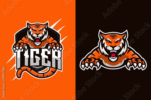 Photography Tiger mascot gaming logo design vector with modern illustration concept style for badge, emblem and t shirt printing