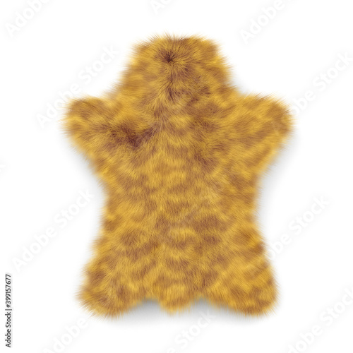 The skin of a spotted predatory animal is yellow-brown in color. 3d rendering.